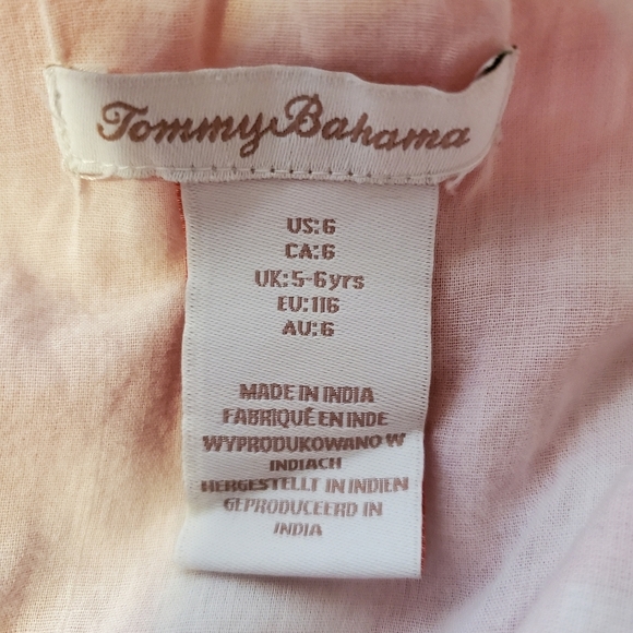Tommy Bahama 100% Cotton Girls Dress Sz. 6 Plaid Pink - Picture 4 of 7